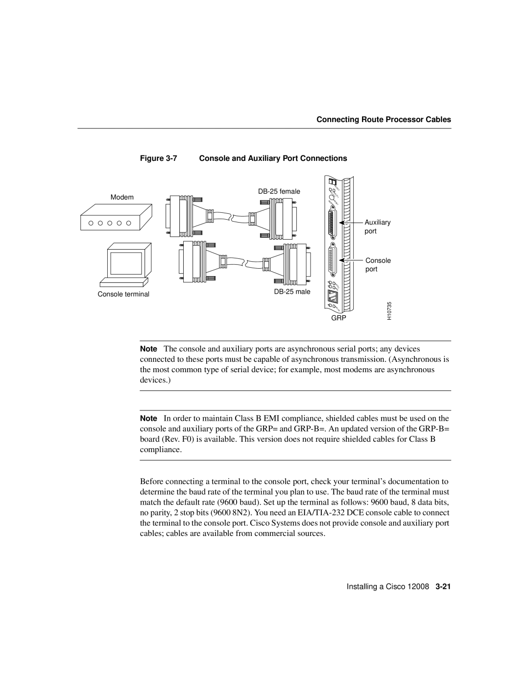 Cisco Systems Cisco 12008 manual Console and Auxiliary Port Connections 