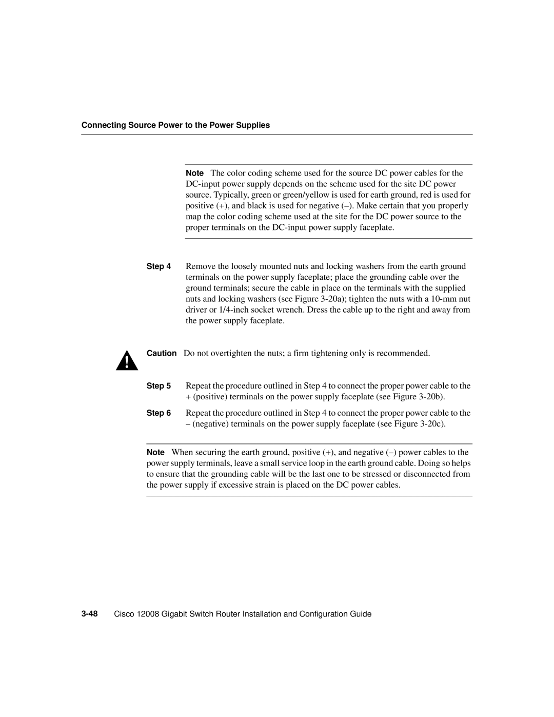 Cisco Systems Cisco 12008 manual Connecting Source Power to the Power Supplies 