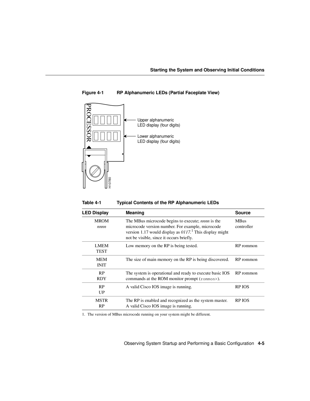 Cisco Systems Cisco 12008 manual RP Alphanumeric LEDs Partial Faceplate View 