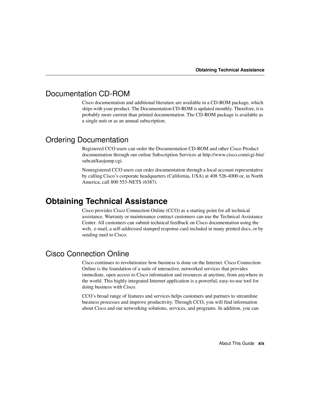 Cisco Systems Cisco 12008 manual Obtaining Technical Assistance, Documentation CD-ROM, Ordering Documentation 