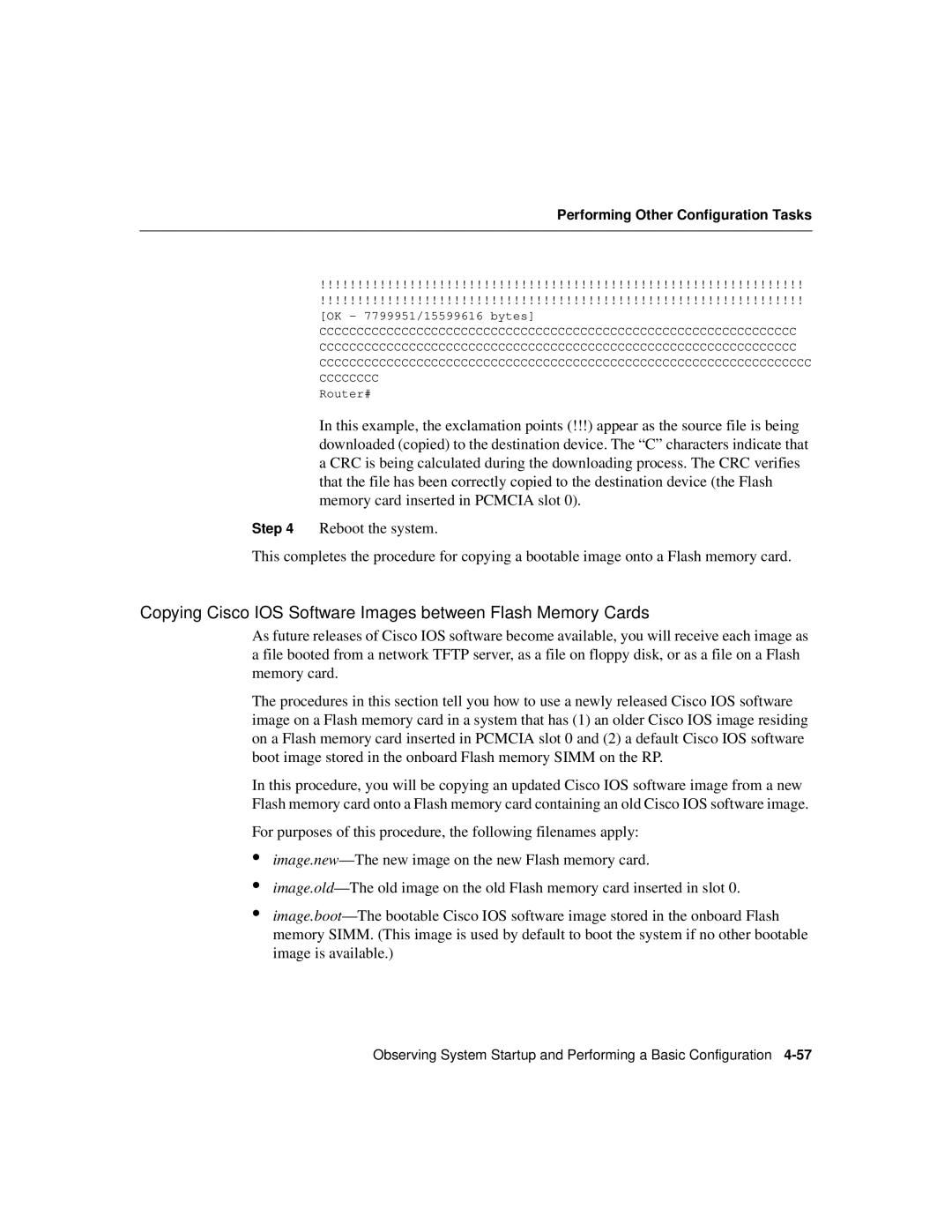 Cisco Systems Cisco 12008 manual Copying Cisco IOS Software Images between Flash Memory Cards 