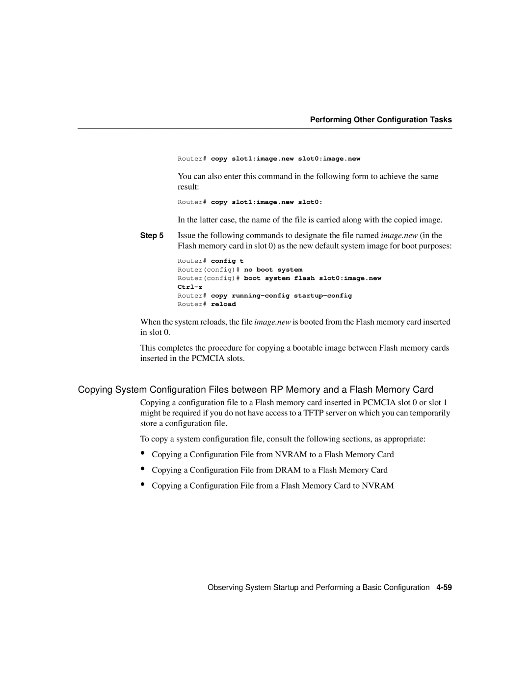 Cisco Systems Cisco 12008 manual Router# copy slot1image.new slot0image.new 
