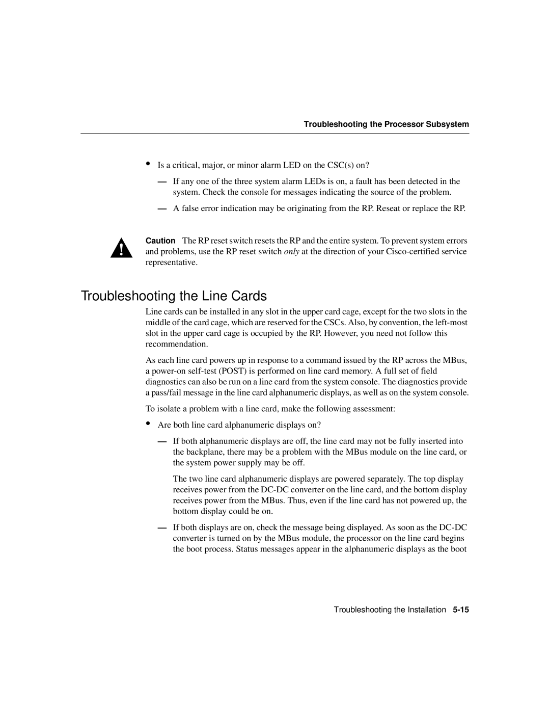 Cisco Systems Cisco 12008 manual Troubleshooting the Line Cards 