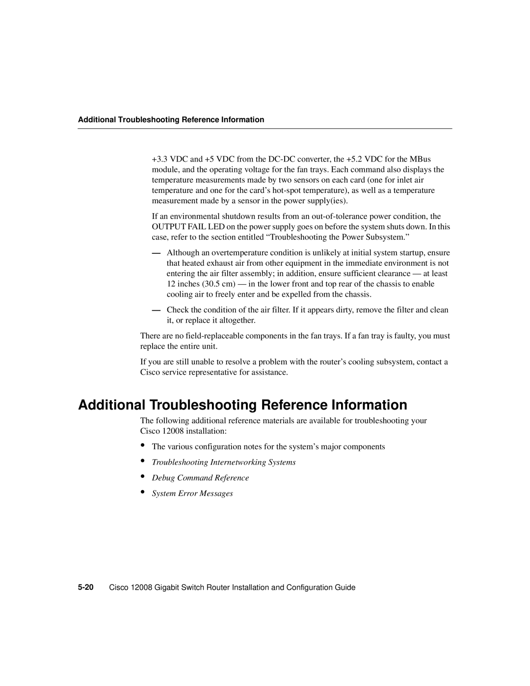 Cisco Systems Cisco 12008 manual Additional Troubleshooting Reference Information 