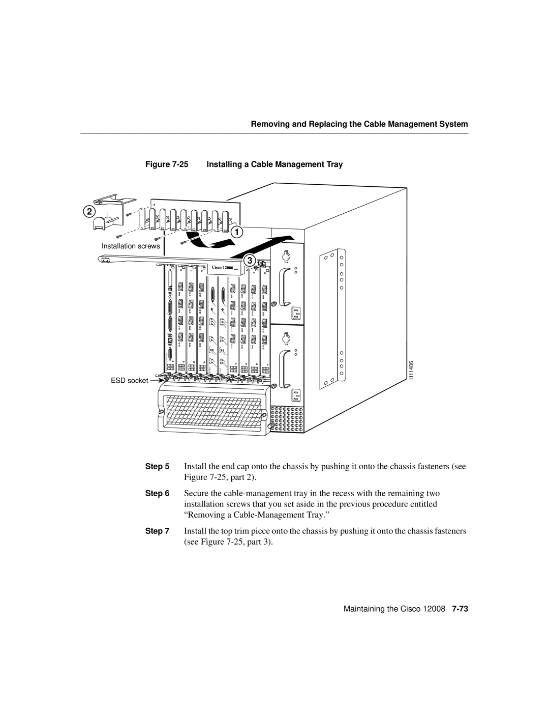 Cisco Systems Cisco 12008 manual Installing a Cable Management Tray 