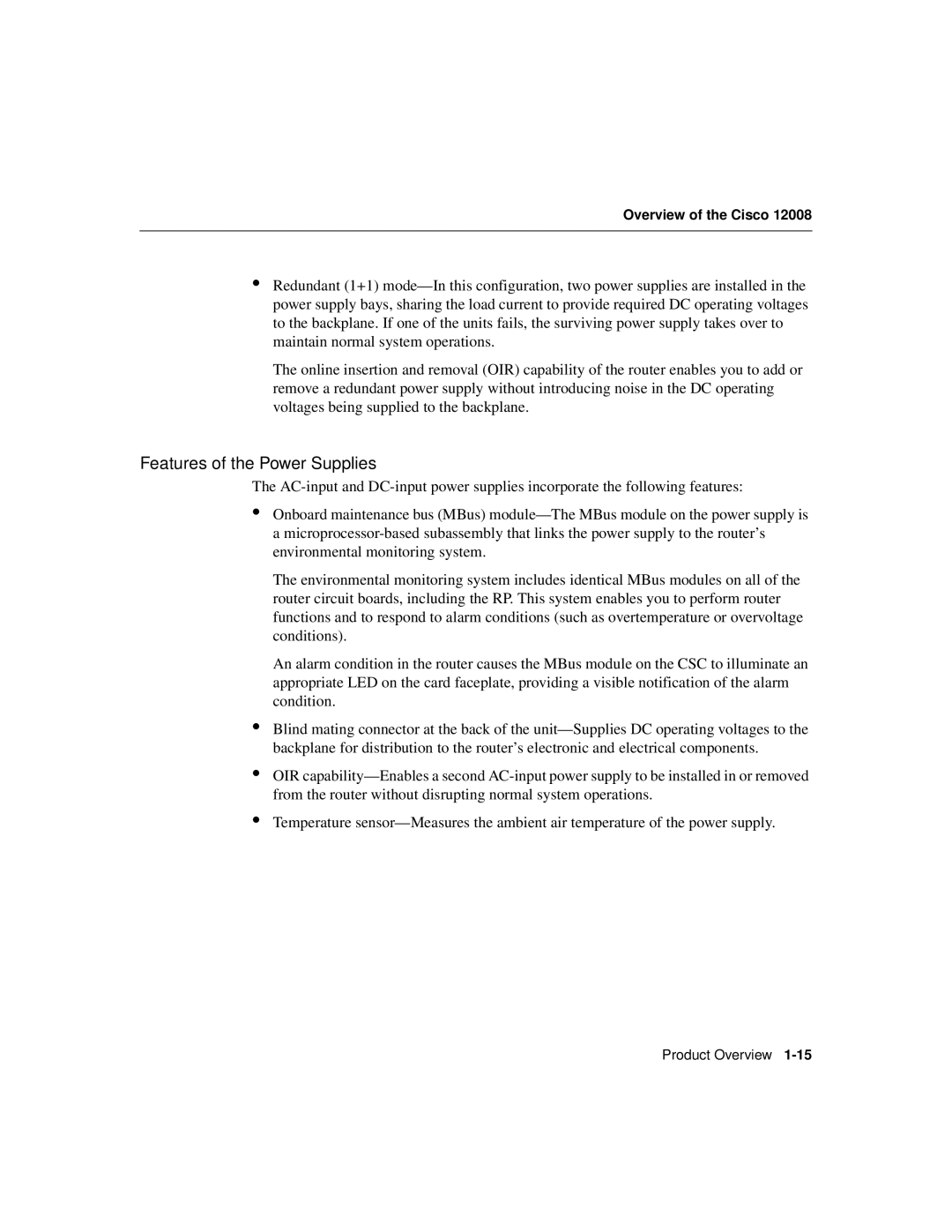 Cisco Systems Cisco 12008 manual Features of the Power Supplies 