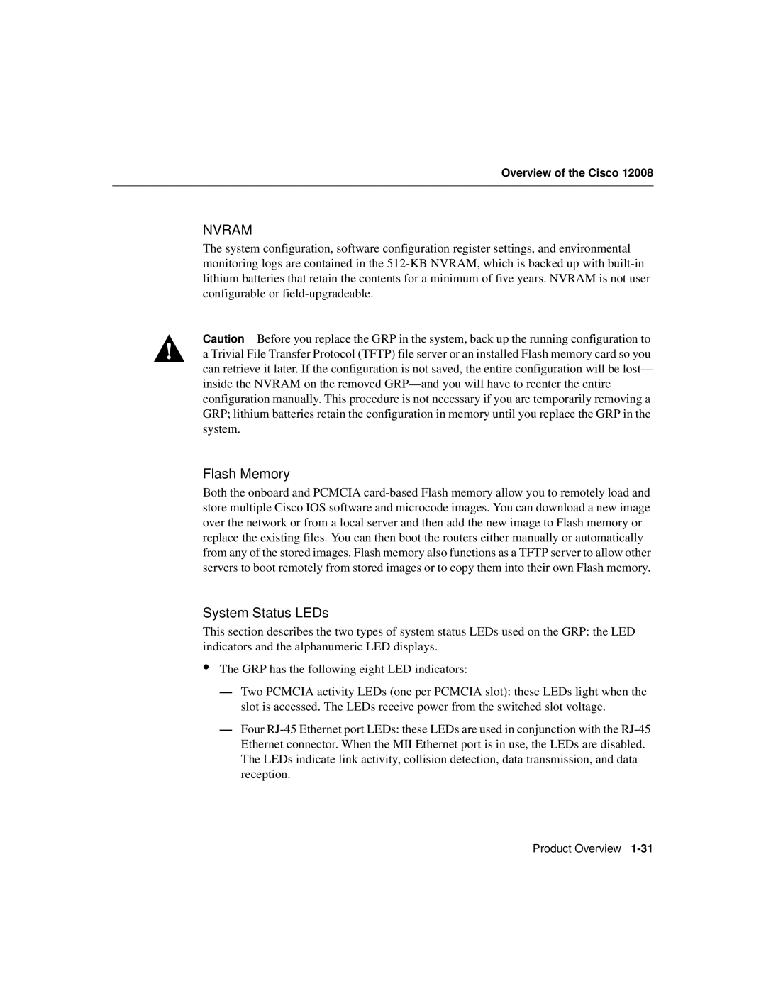 Cisco Systems Cisco 12008 manual Flash Memory, System Status LEDs 