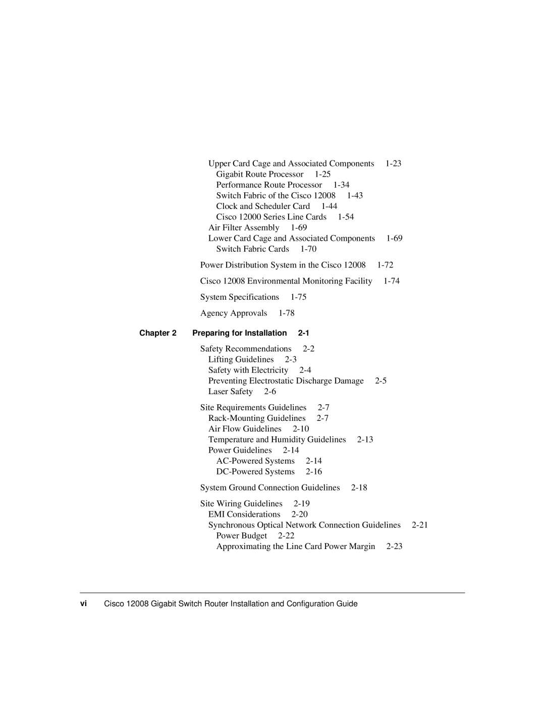 Cisco Systems Cisco 12008 manual Chapter Preparing for Installation 