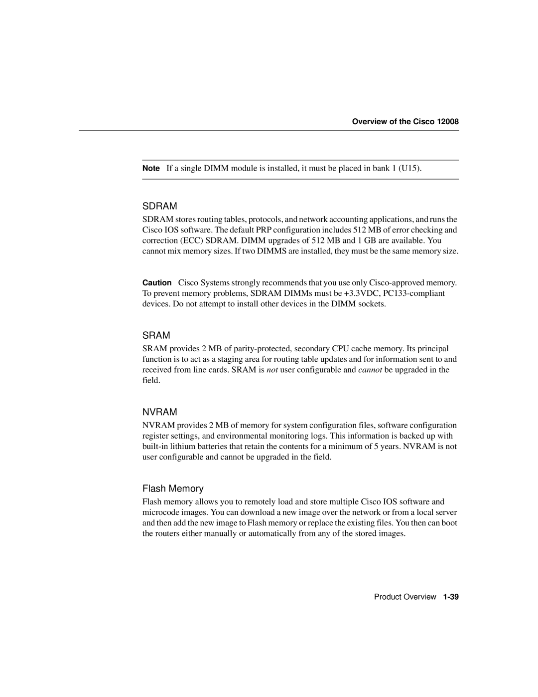 Cisco Systems Cisco 12008 manual Sdram 