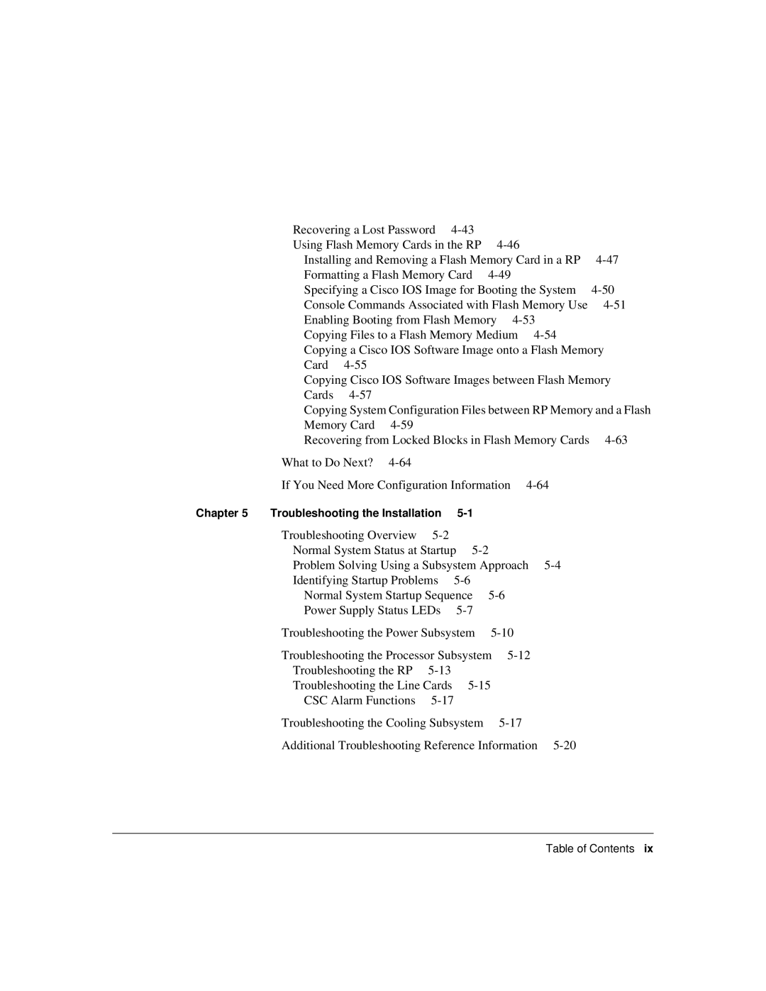 Cisco Systems Cisco 12008 manual Chapter Troubleshooting the Installation 