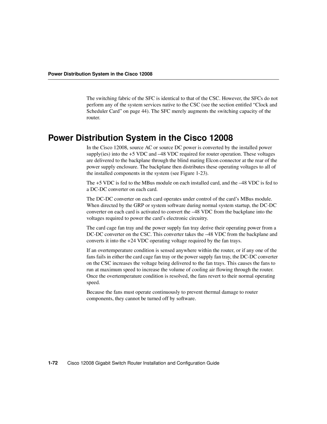 Cisco Systems Cisco 12008 manual Power Distribution System in the Cisco 