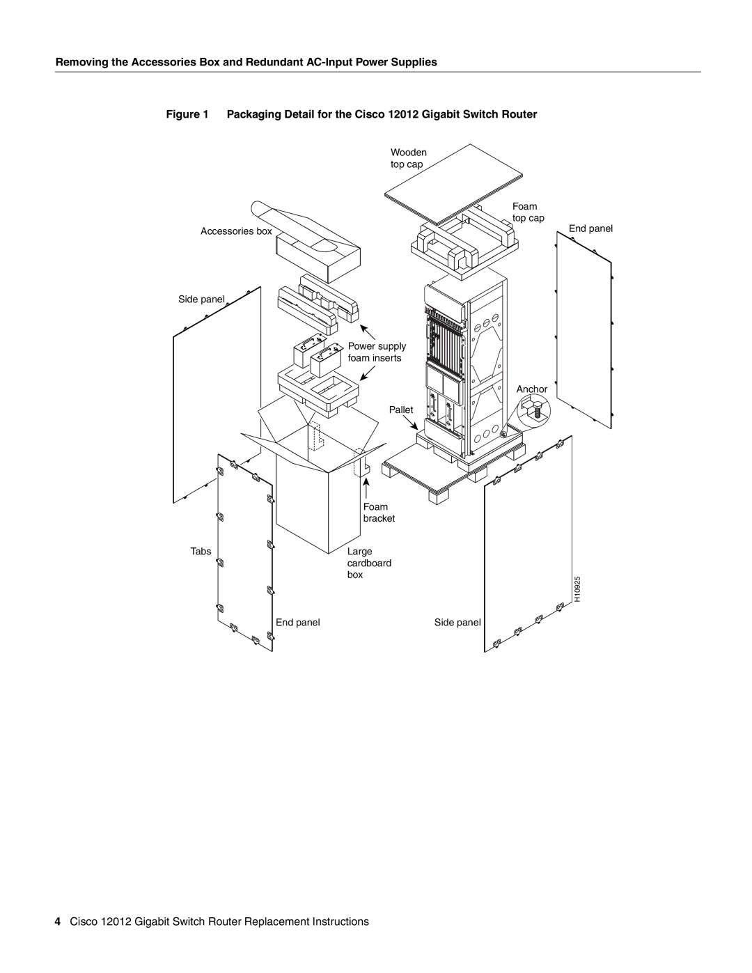 Cisco Systems manual Packaging Detail for the Cisco 12012 Gigabit Switch Router 