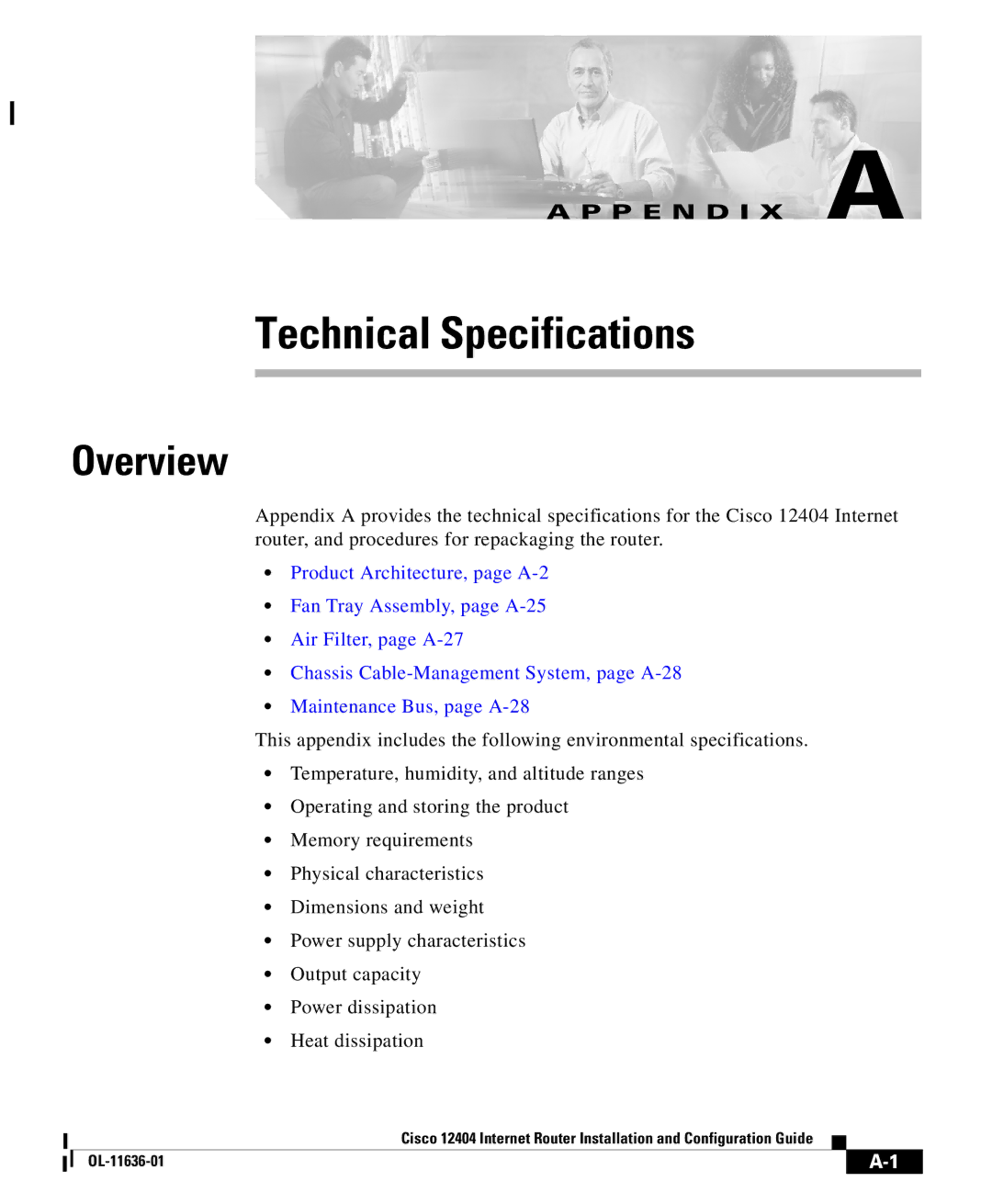 Cisco Systems Cisco 12404 appendix Technical Specifications, Overview 