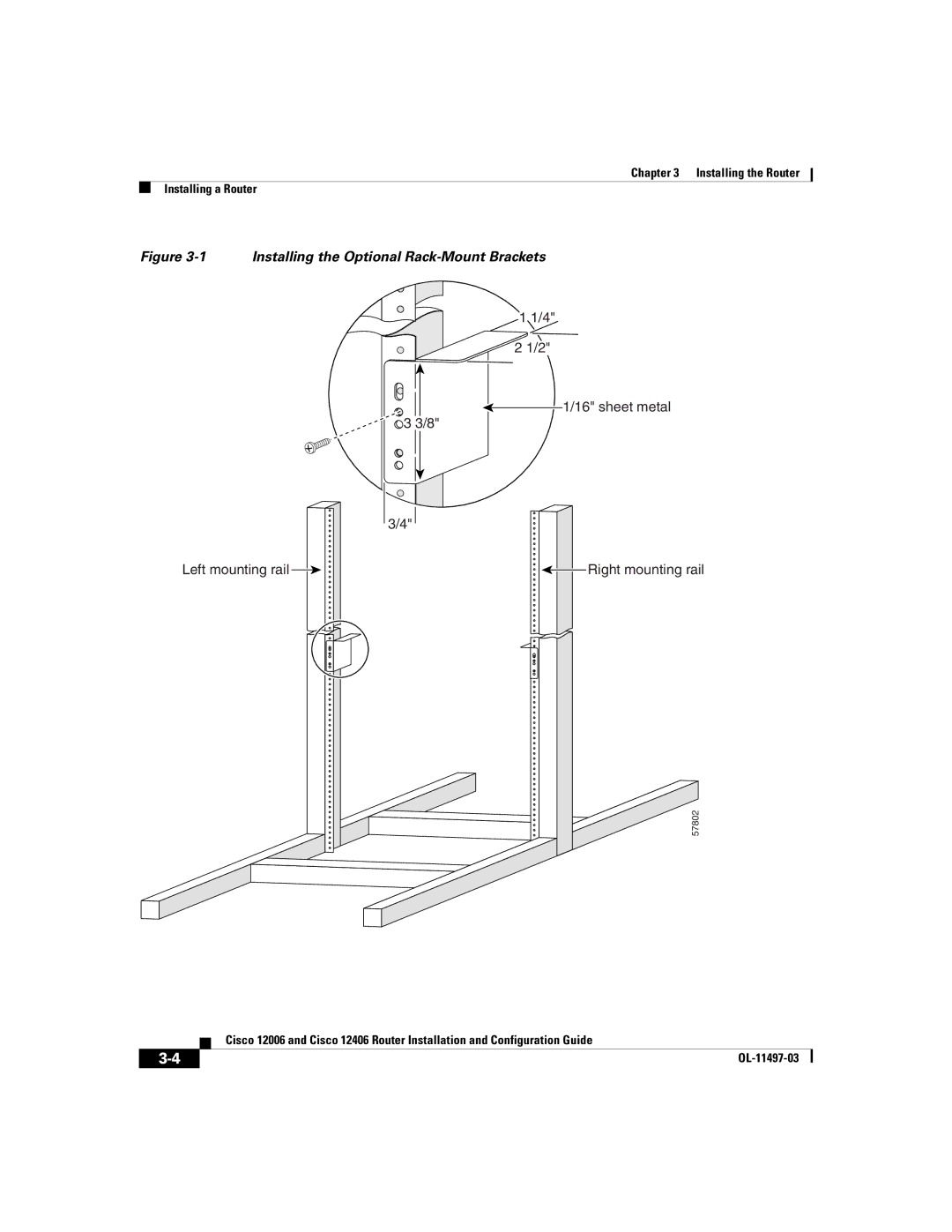 Cisco Systems Cisco 12406, Cisco 12006 manual Installing the Optional Rack-Mount Brackets 