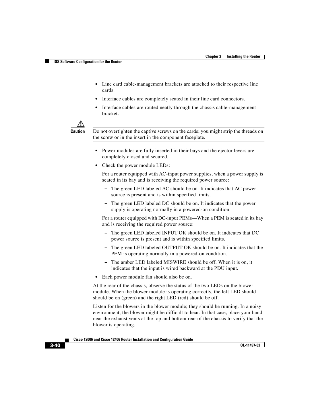 Cisco Systems Cisco 12406, Cisco 12006 manual OL-11497-03 