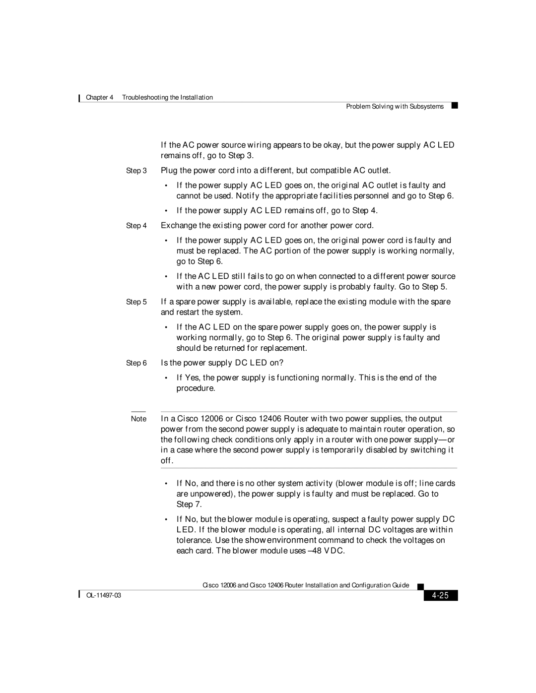 Cisco Systems Cisco 12006, Cisco 12406 manual OL-11497-03 