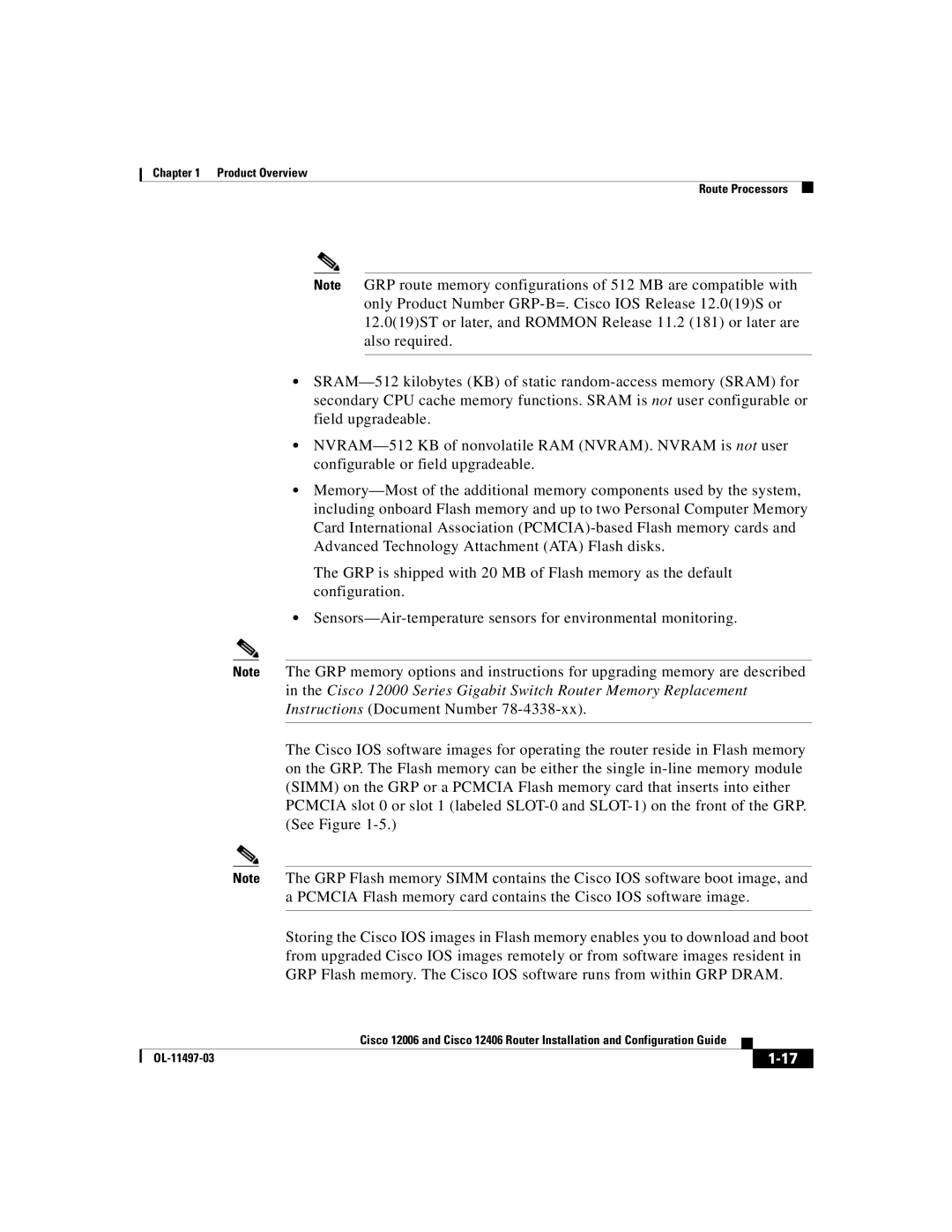 Cisco Systems Cisco 12006, Cisco 12406 manual Product Overview Route Processors 