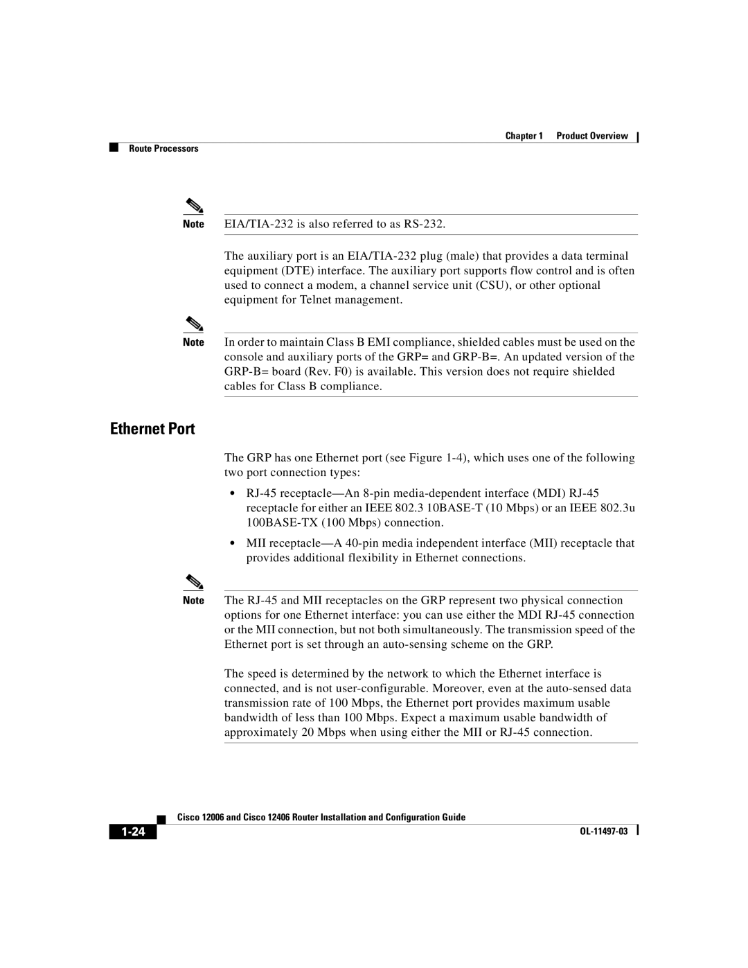 Cisco Systems Cisco 12406, Cisco 12006 manual Ethernet Port 