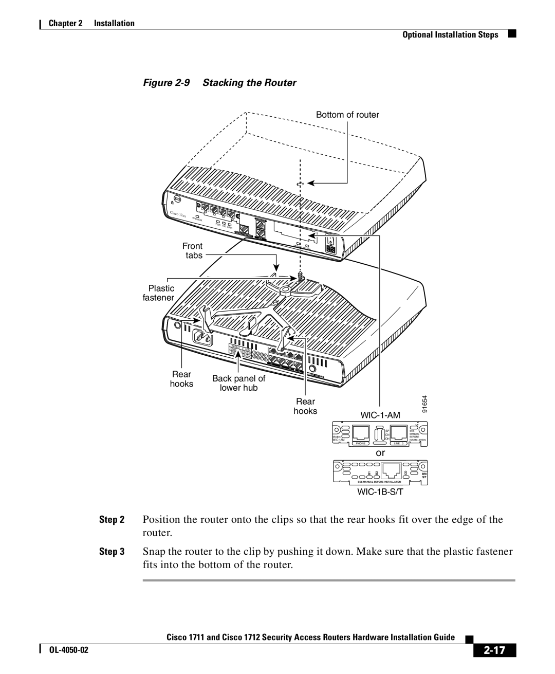 Cisco Systems Cisco 1711, Cisco 1712 manual Stacking the Router 