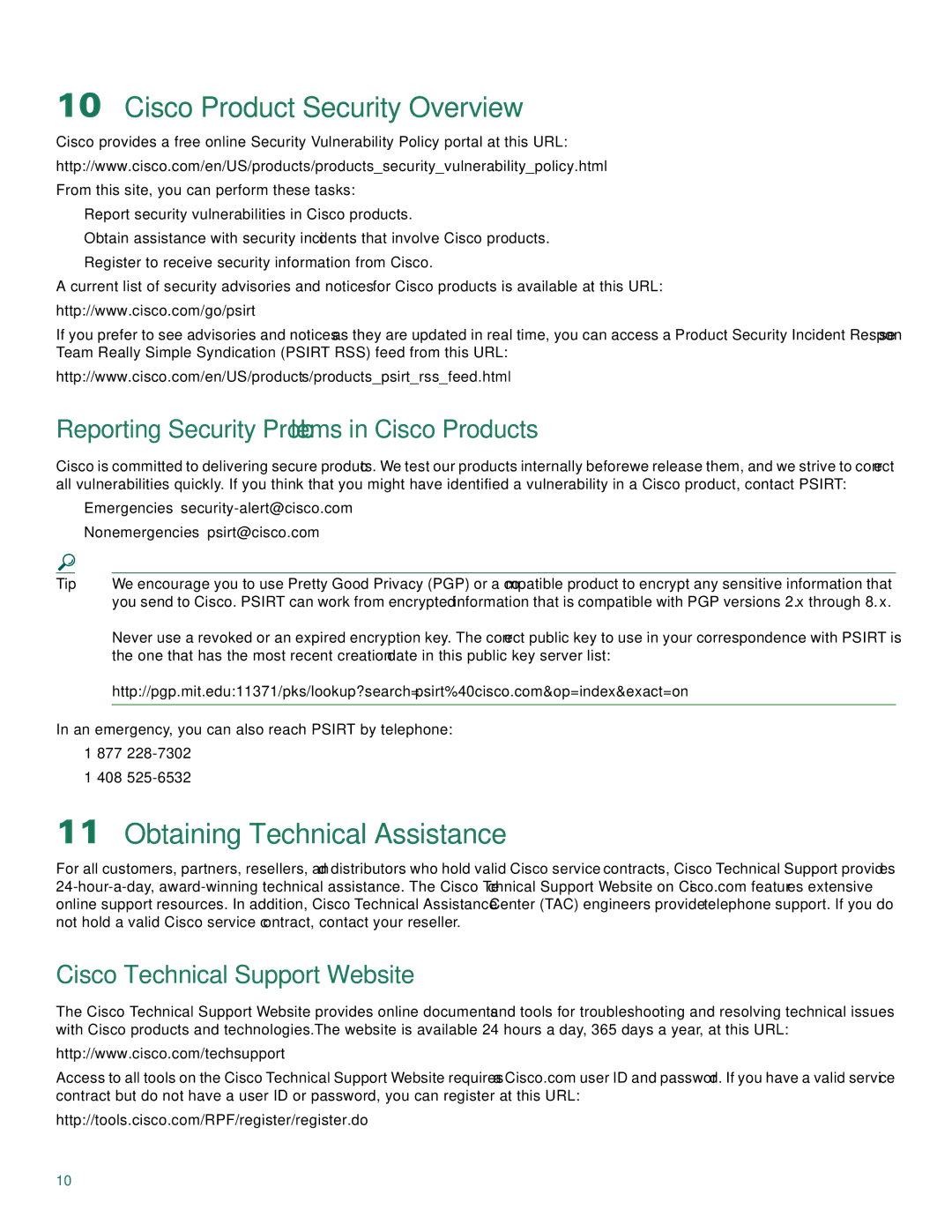 Cisco Systems Cisco 1803 Cisco Product Security Overview, Obtaining Technical Assistance, Cisco Technical Support Website 