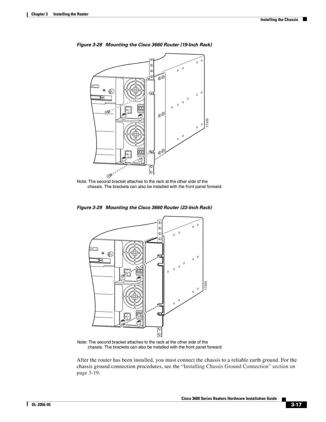 Cisco Systems Cisco 3600 manual Mounting the Cisco 3660 Router 19-Inch Rack 