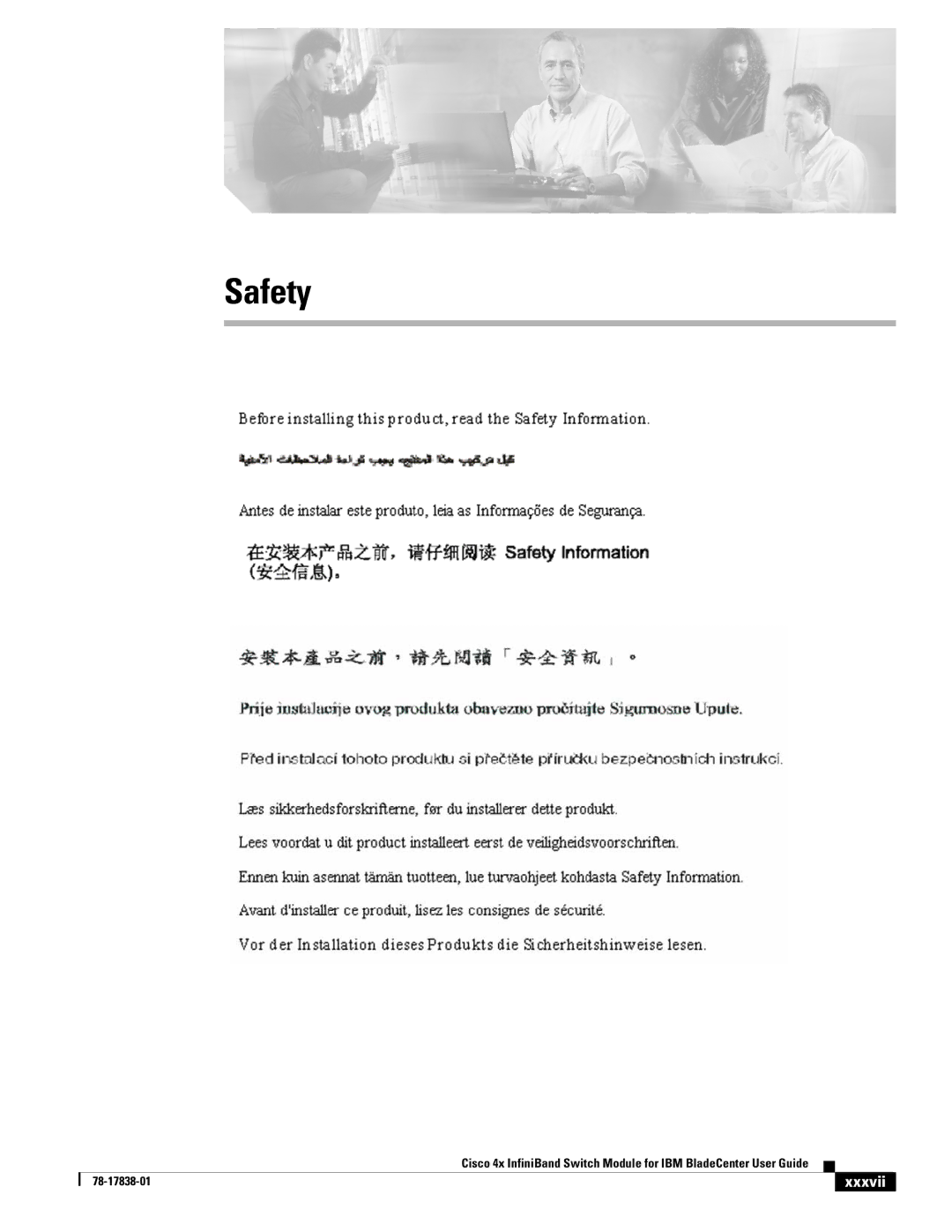 Cisco Systems Cisco 4x manual Safety, Xxxvii 