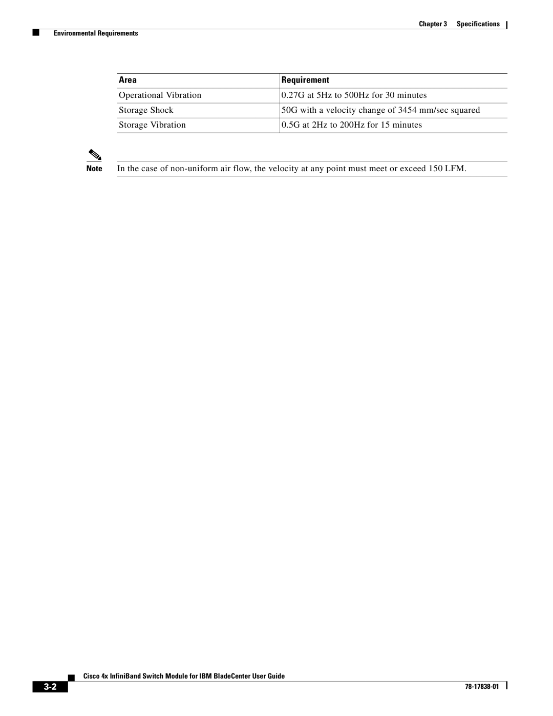 Cisco Systems Cisco 4x manual Specifications Environmental Requirements 