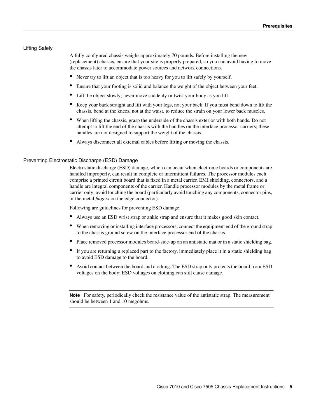 Cisco Systems Cisco 7505, Cisco 7010 installation instructions Lifting Safely 