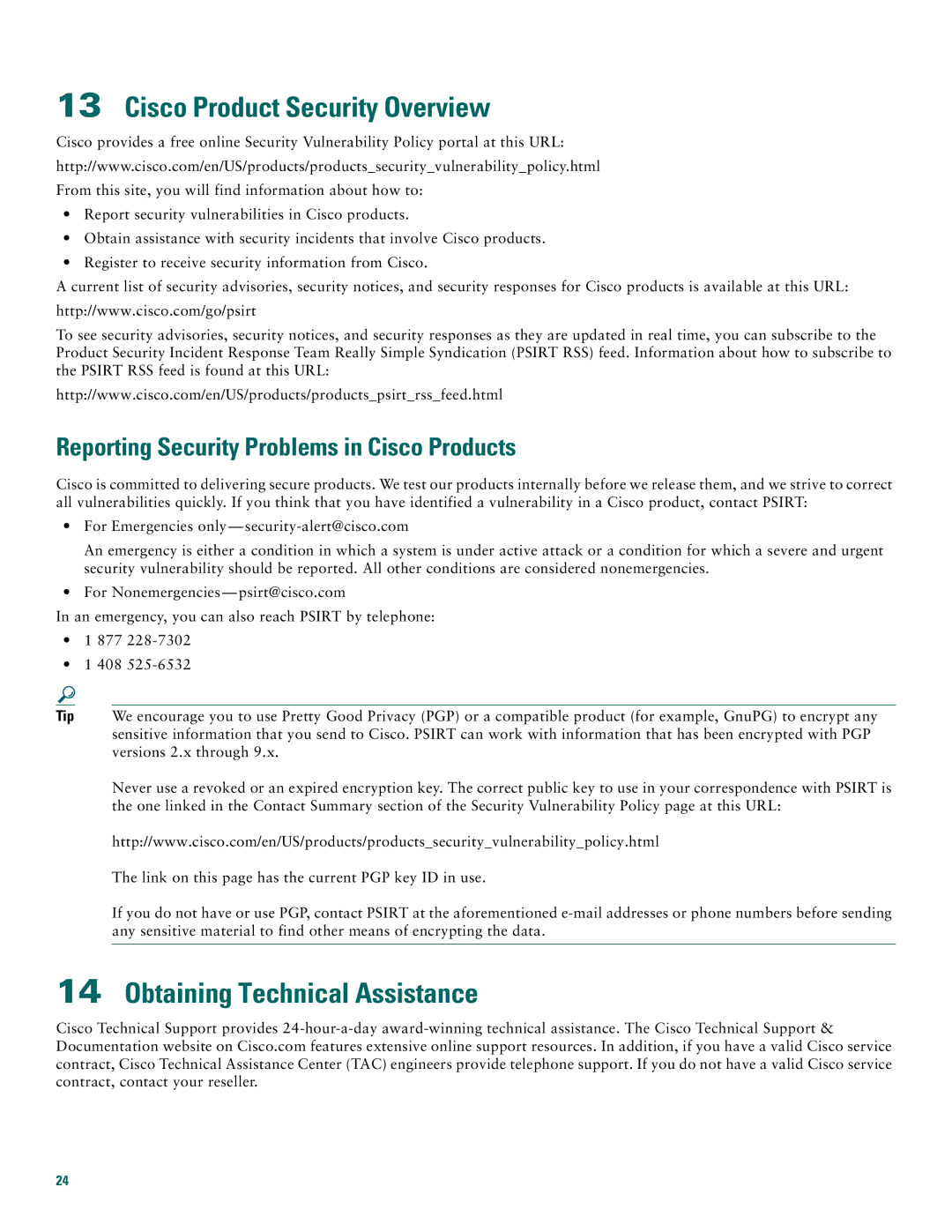 Cisco Systems Cisco 815 quick start Cisco Product Security Overview, Obtaining Technical Assistance 