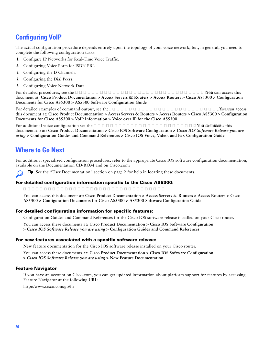 Cisco Systems Cisco AS5300 manual Configuring VoIP, Where to Go Next 
