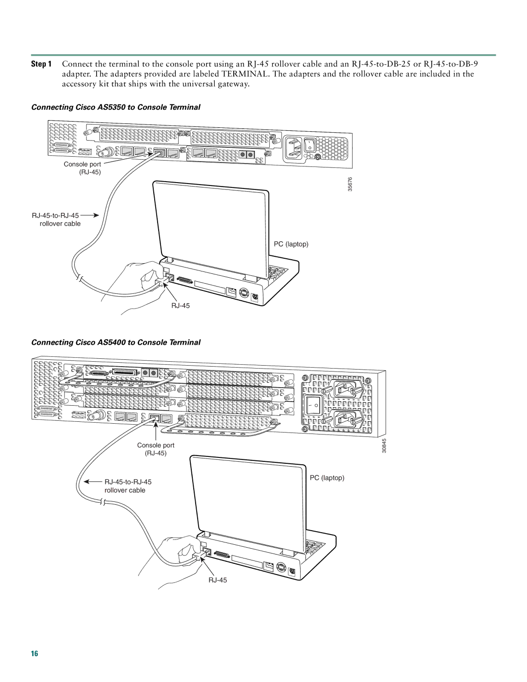 Cisco Systems Cisco AS5400 quick start Connecting Cisco AS5350 to Console Terminal 