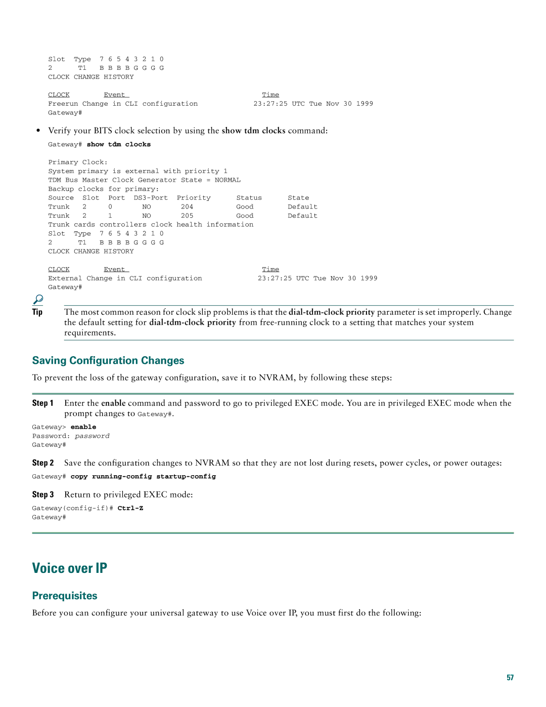 Cisco Systems Cisco AS5350, Cisco AS5400 quick start Voice over IP, Saving Configuration Changes, Prerequisites 