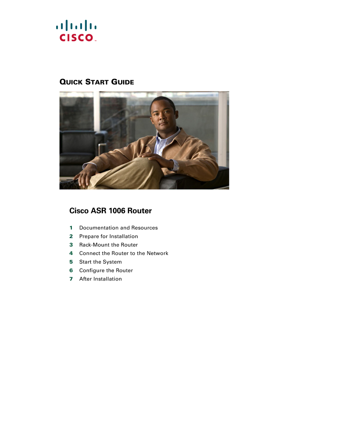 Cisco Systems quick start Cisco ASR 1006 Router 