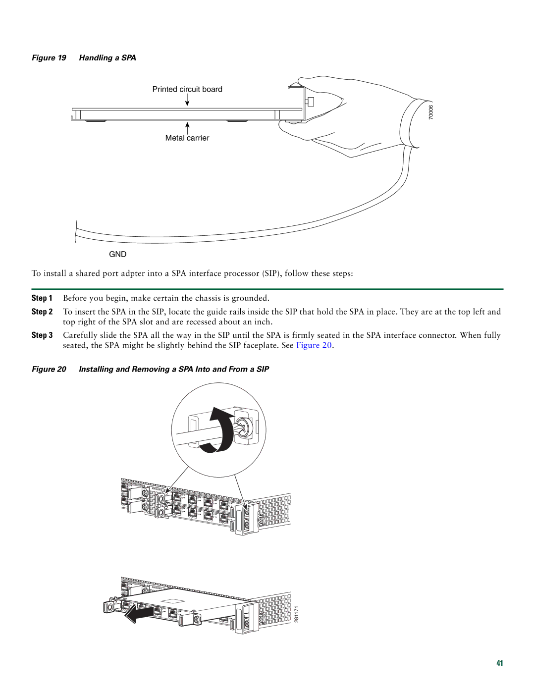 Cisco Systems Cisco ASR 1006 quick start Handling a SPA 