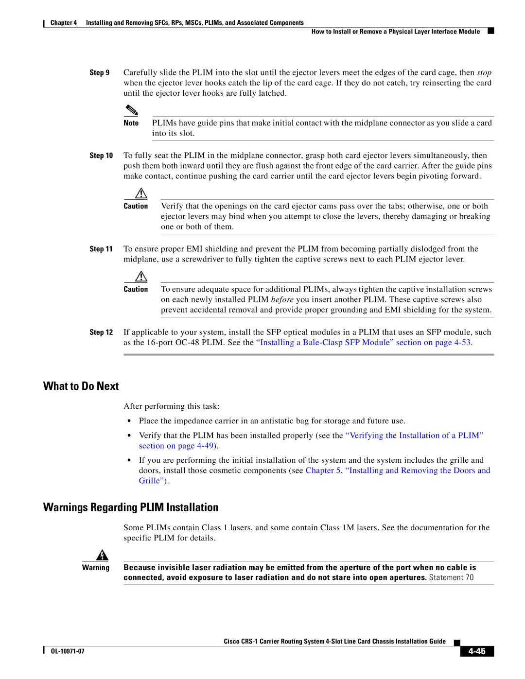 Cisco Systems Cisco CRS-1 manual What to Do Next 