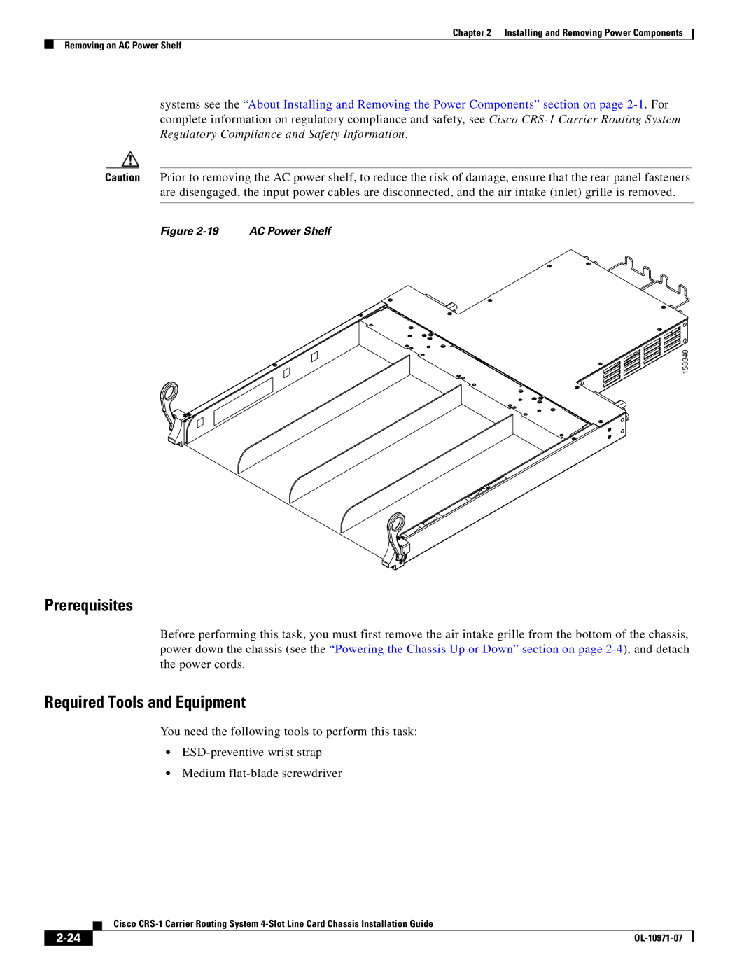 Cisco Systems Cisco CRS-1 manual Prerequisites 