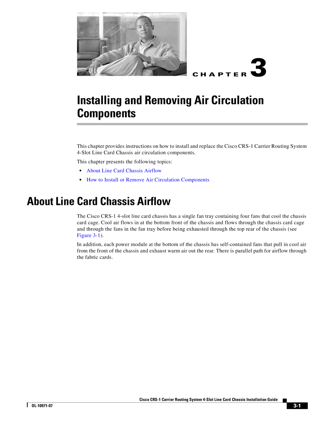 Cisco Systems Cisco CRS-1 manual Installing and Removing Air Circulation Components, About Line Card Chassis Airflow 