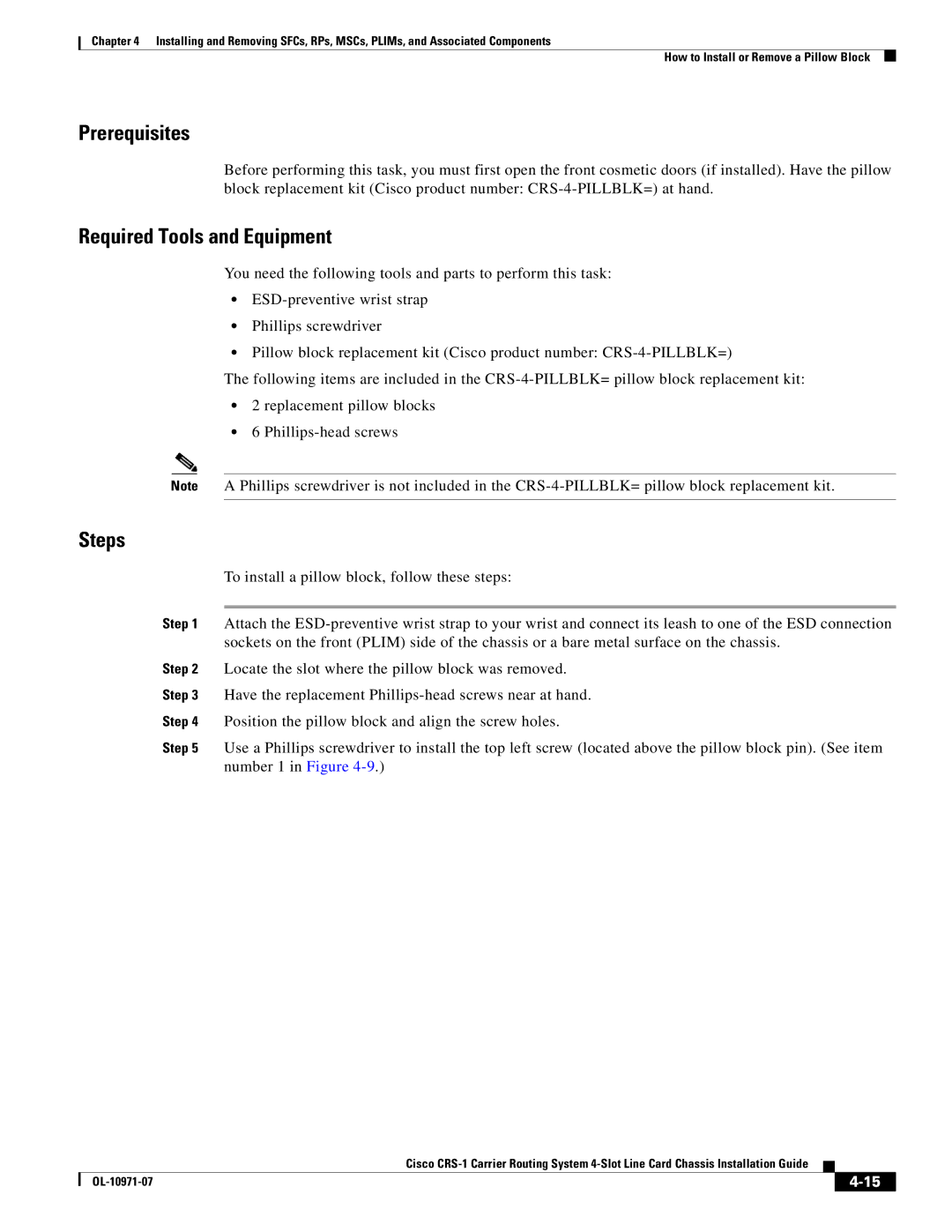 Cisco Systems Cisco CRS-1 manual Prerequisites 