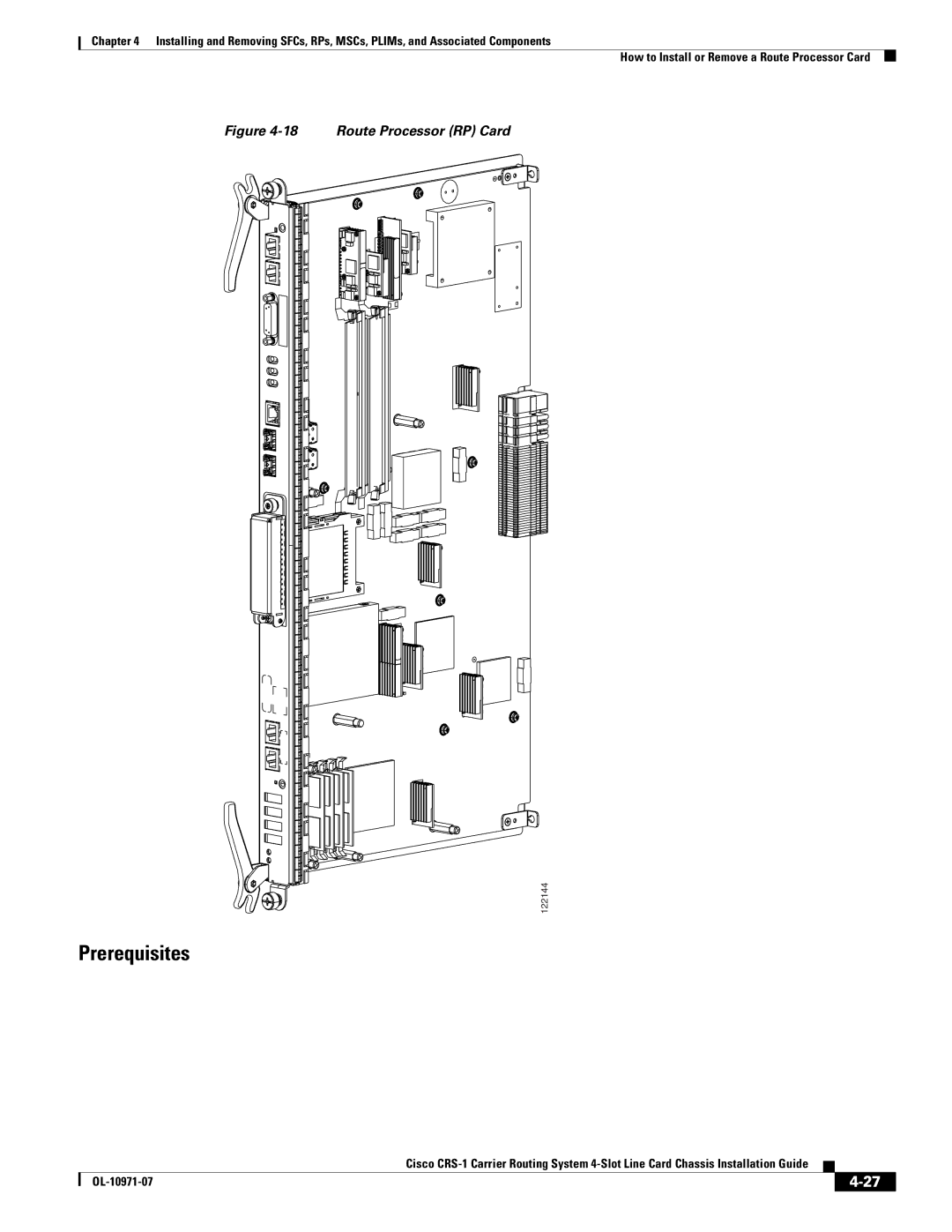 Cisco Systems Cisco CRS-1 manual Route Processor RP Card 