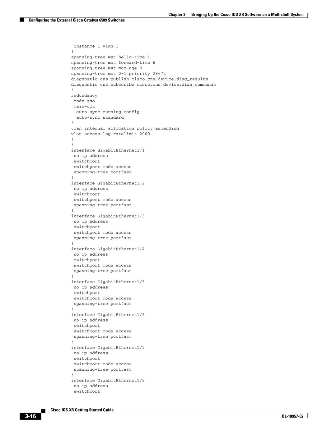 Cisco Systems Cisco IOS XR manual Switchport 