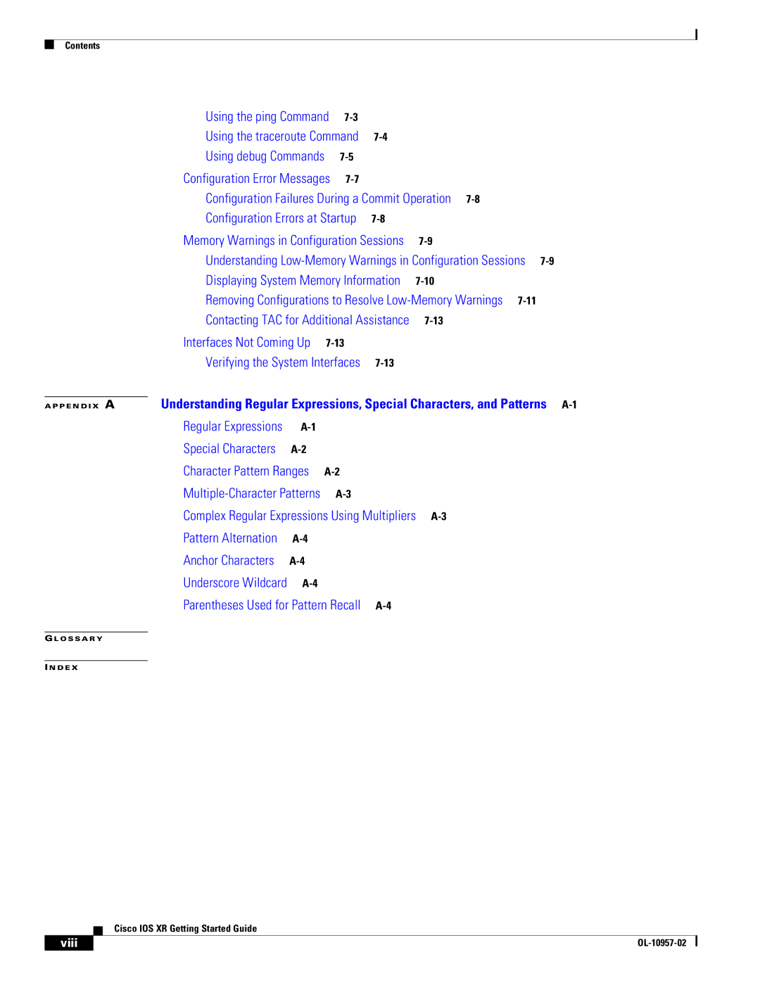 Cisco Systems Cisco IOS XR manual Configuration Failures During a Commit Operation, Viii 