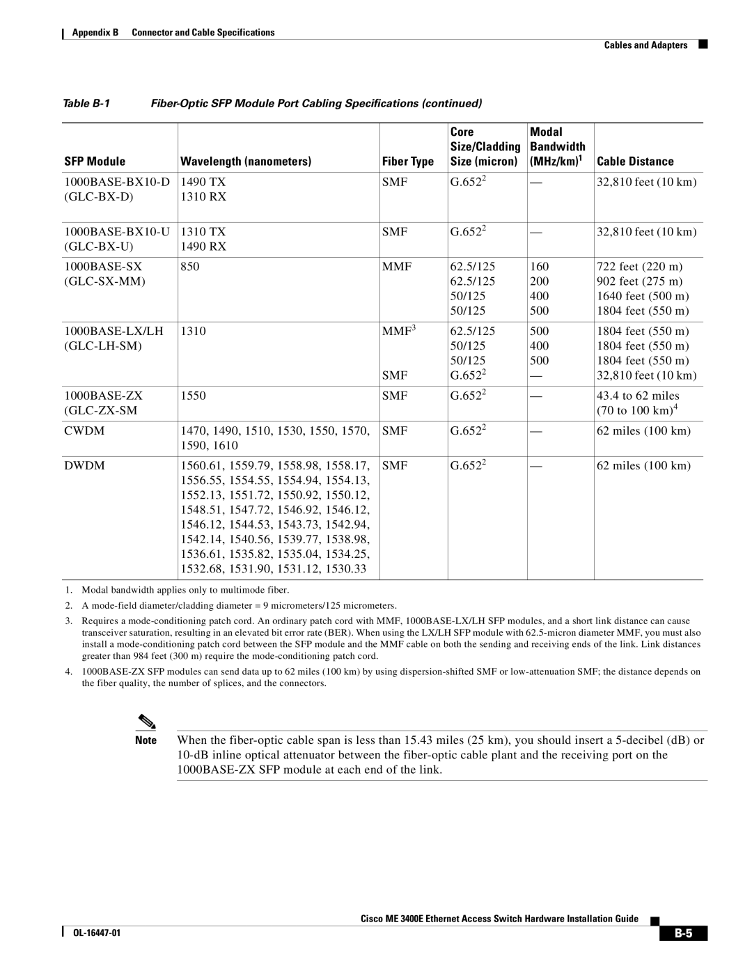 Cisco Systems Cisco ME 3400E manual 1000BASE-SX 