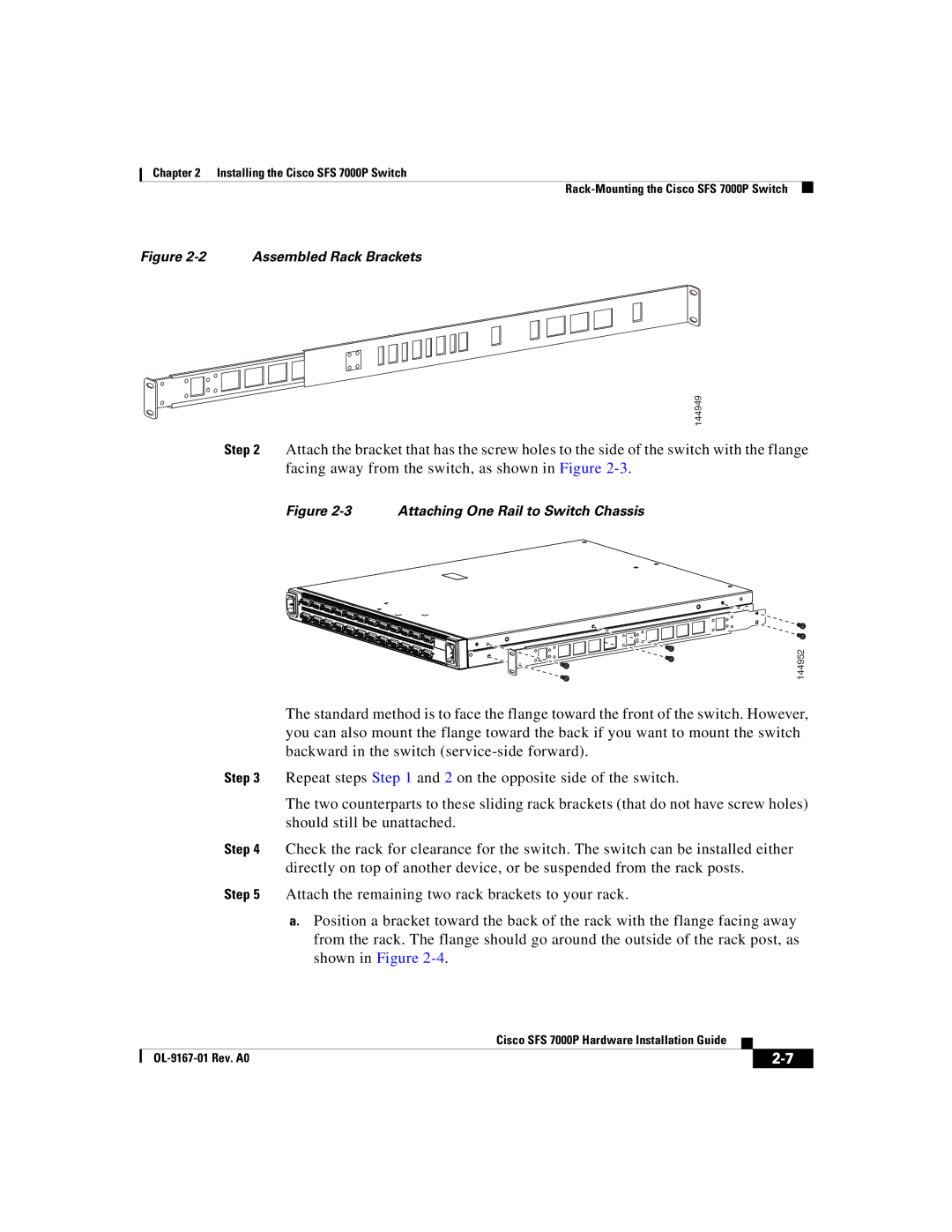 Cisco Systems Cisco SFS 7000P manual Assembled Rack Brackets 