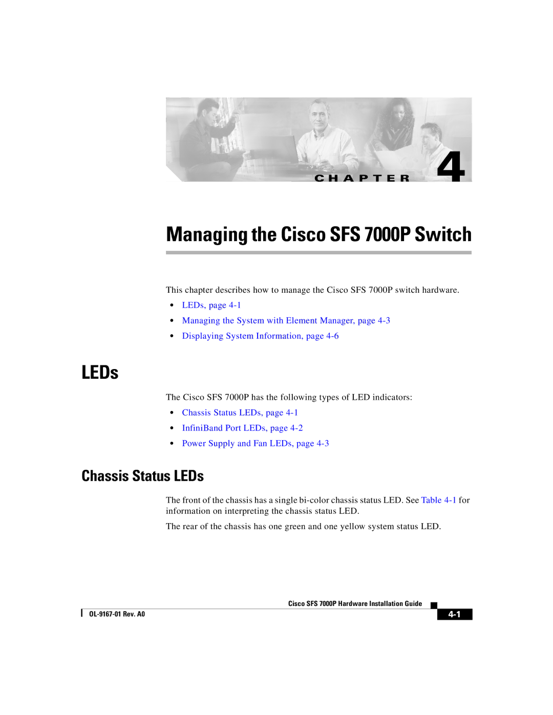 Cisco Systems Cisco SFS 7000P manual Chassis Status LEDs 