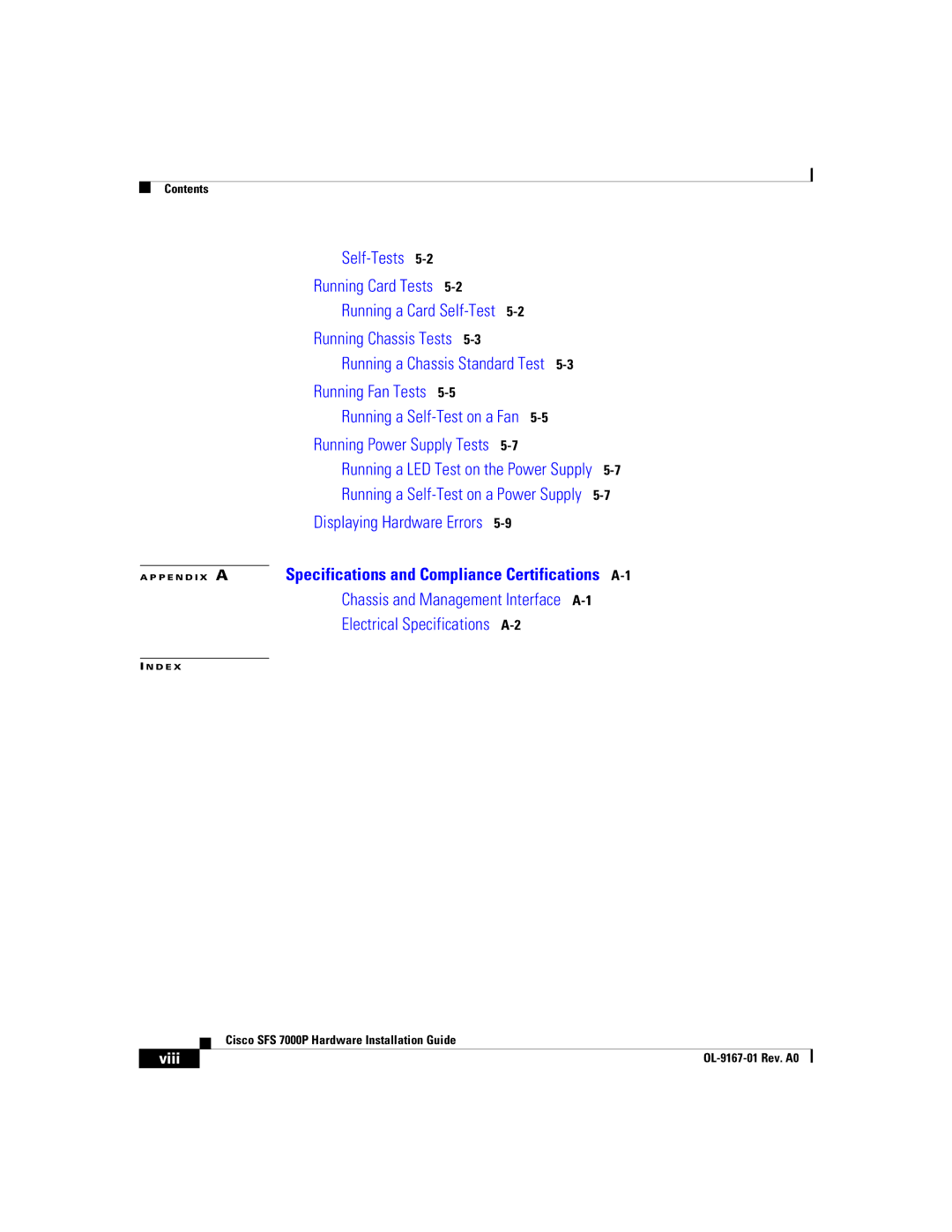 Cisco Systems Cisco SFS 7000P manual Displaying Hardware Errors, Viii 