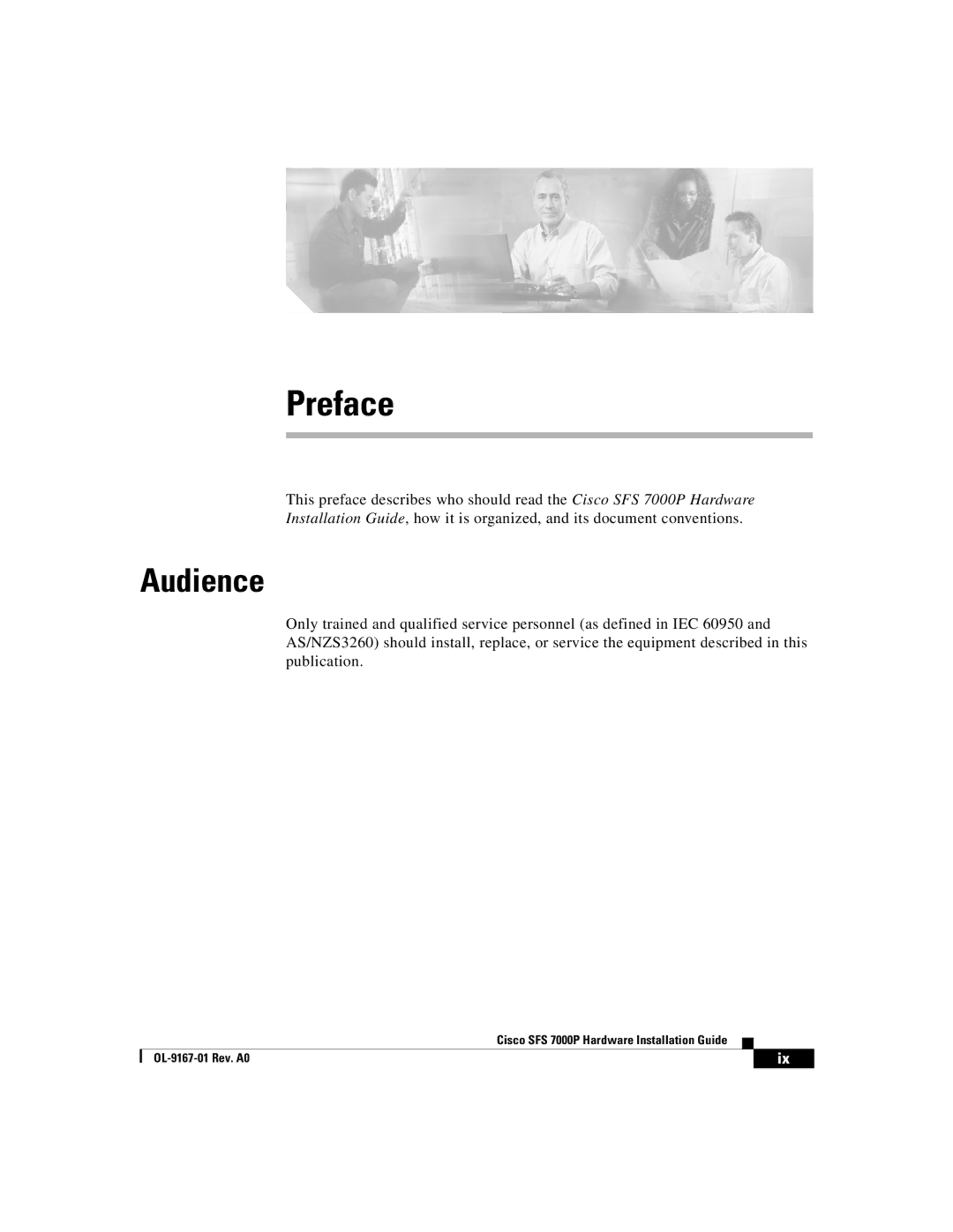 Cisco Systems Cisco SFS 7000P manual Preface, Audience 