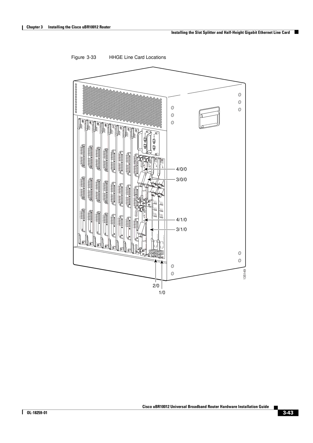 Cisco Systems Cisco uBR10012 manual Hhge Line Card Locations 