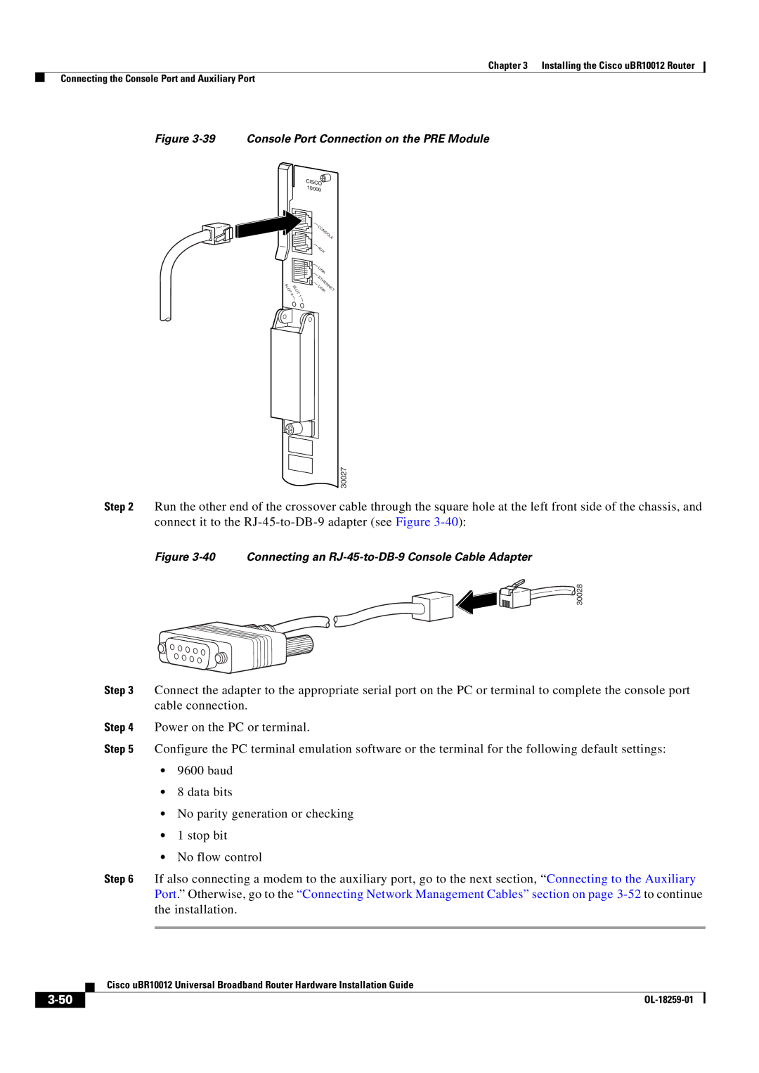 Cisco Systems Cisco uBR10012 manual Console Port Connection on the PRE Module 