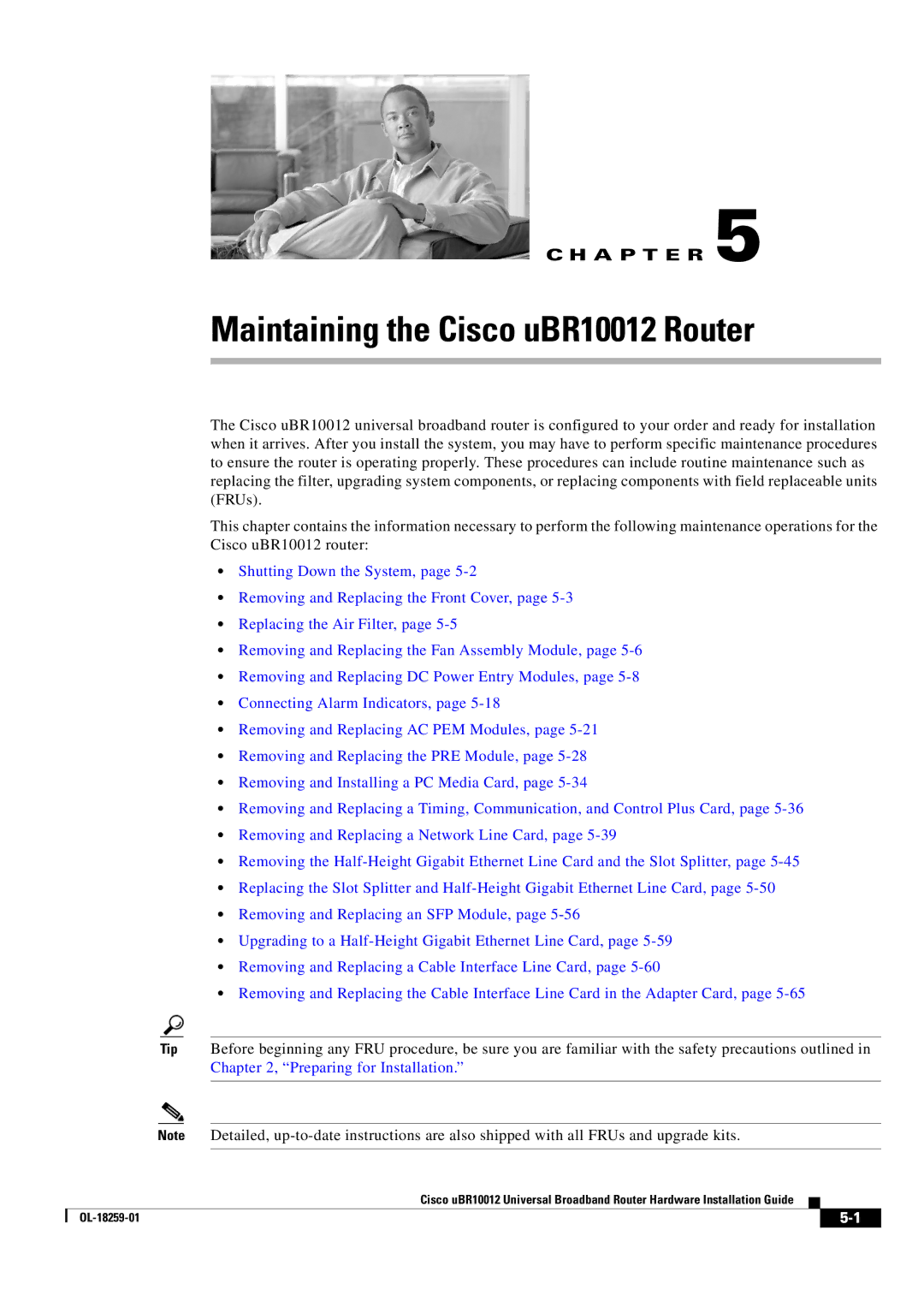 Cisco Systems manual Maintaining the Cisco uBR10012 Router 