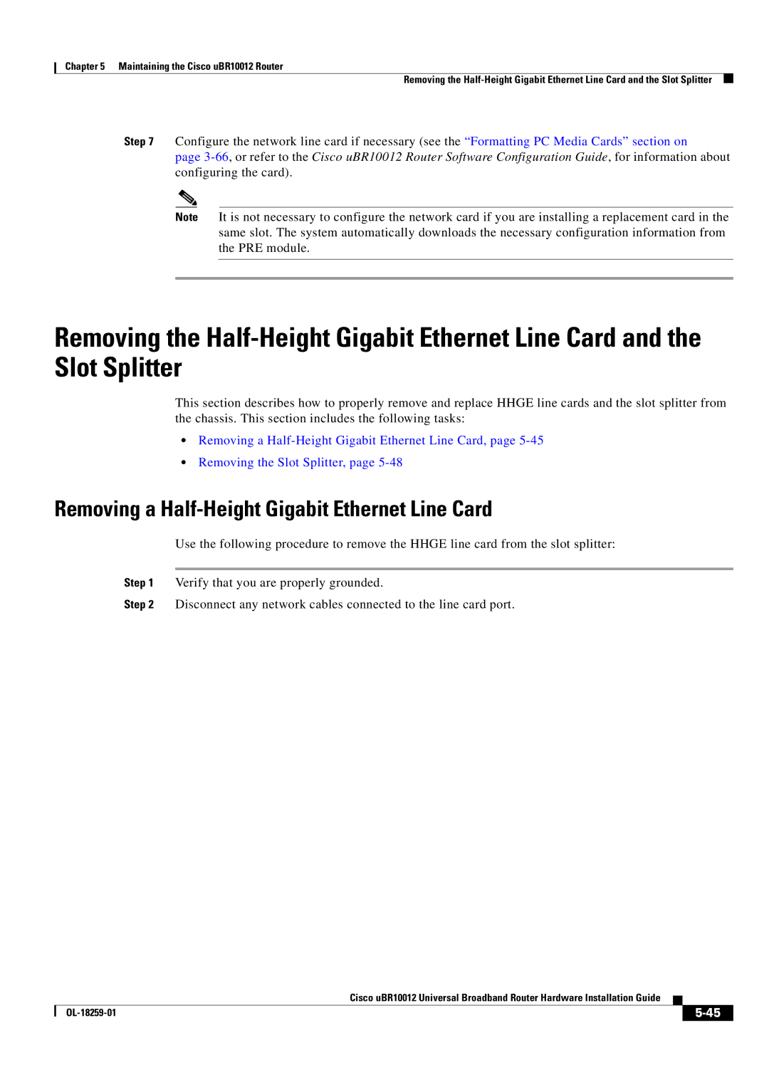 Cisco Systems manual Maintaining the Cisco uBR10012 Router 